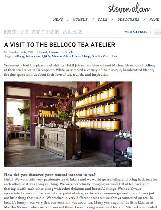 Steven Alan - BELLOCQ TEA ATELIER