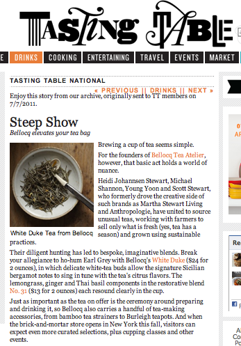 Tasting Table - Steep Show