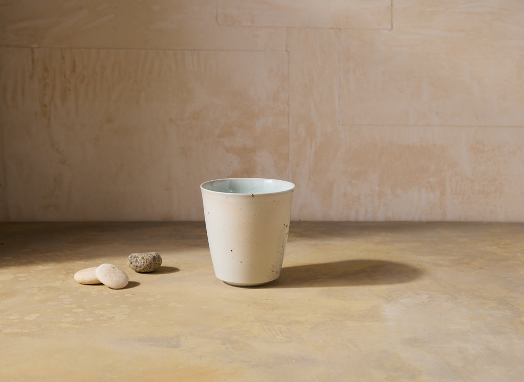 Kazegama-Fired Porcelain Cup, Celadon Glaze | 18
